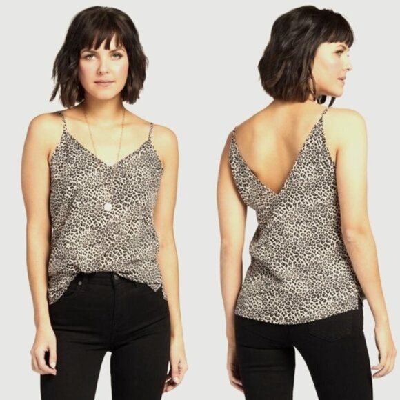 Allison Joy Tops - Allison Joy Leopard Camisole Tank Shell Sz S